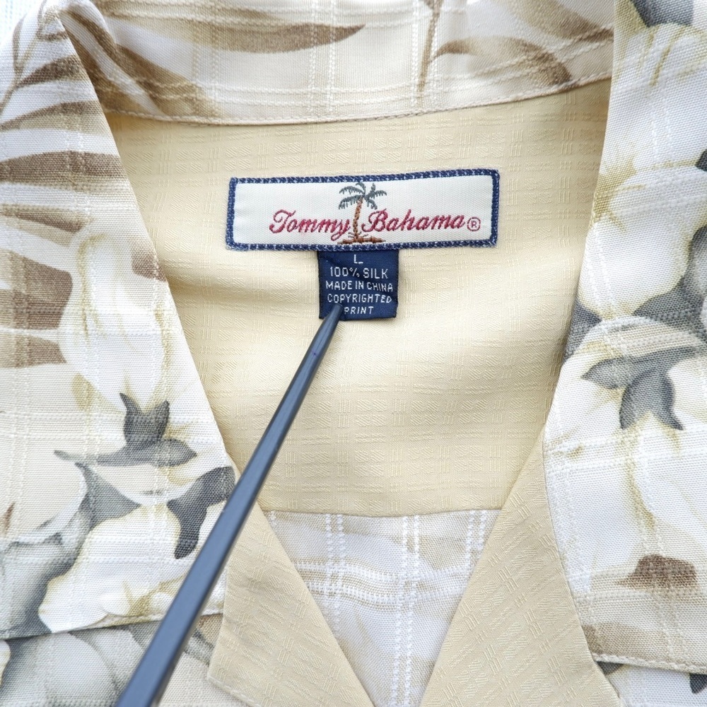 Tommy Bahama Camp Shirt Mens Large Button Up Short Sleeve Floral Tropical Silk - Picture 6 of 16